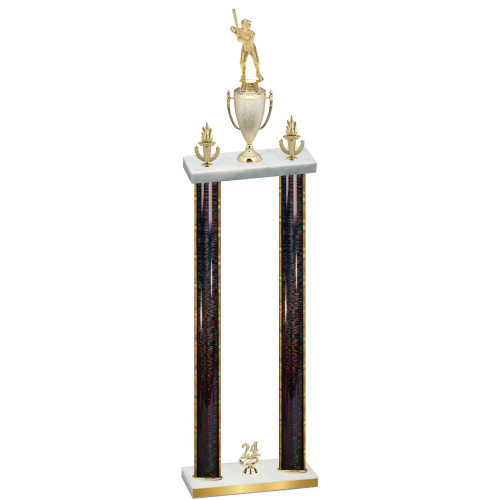 Double Black Glacier Year Baseball Trophy