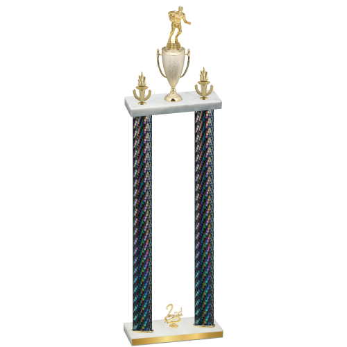 Double Black Carbon Fiber Second Place Rugby Trophy