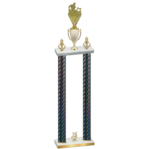 Double Black Carbon Fiber Year Rugby Trophy