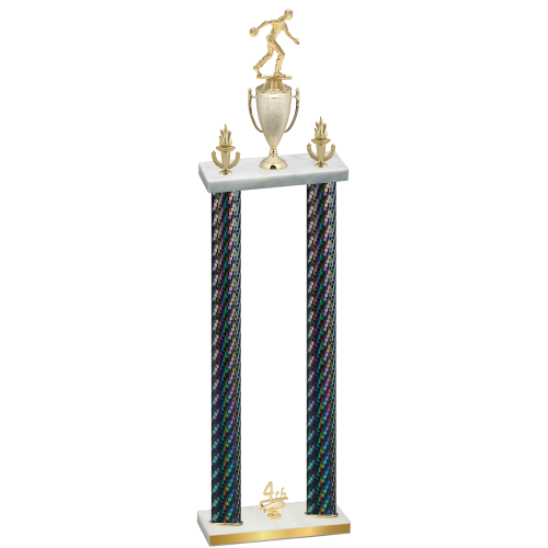 Double Black Carbon Fiber Fourth Place Bowling Trophy