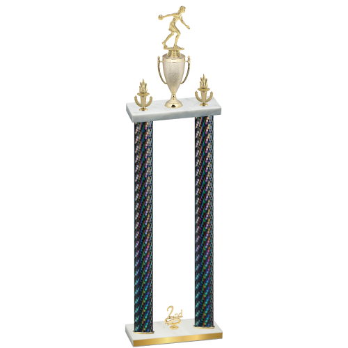 Double Black Carbon Fiber Second Place Bowling Trophy