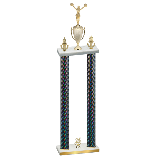 Double Black Carbon Fiber Year Cheerleading Trophy