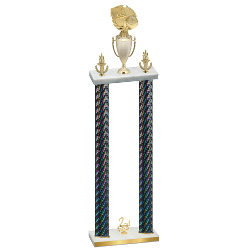 Double Black Carbon Fiber Second Place Basketball Trophy