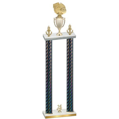 Double Black Carbon Fiber Year Basketball Trophy