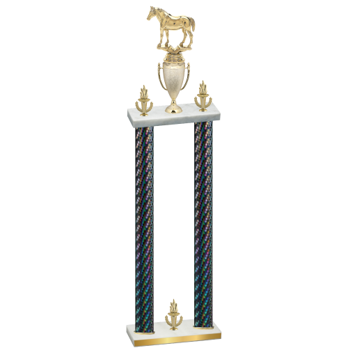 Double Black Carbon Fiber Victory Horses Trophy