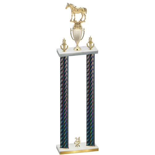 Double Black Carbon Fiber Year Horses Trophy