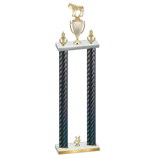 Double Black Carbon Fiber Year Horses Trophy