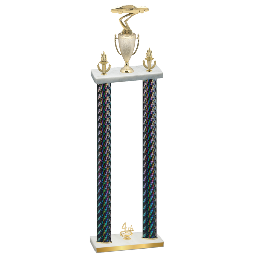 Double Black Carbon Fiber Fourth Place Cars Trophy