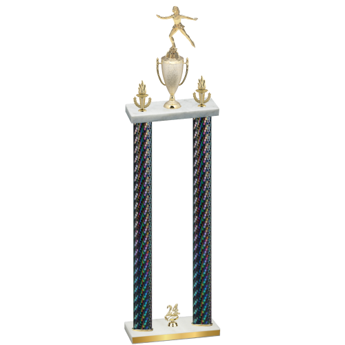 Double Black Carbon Fiber Year Skater Trophy