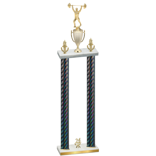 Double Black Carbon Fiber Year Weights Trophy