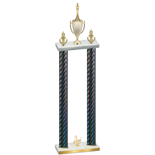 Double Black Carbon Fiber Third Place Chess Trophy