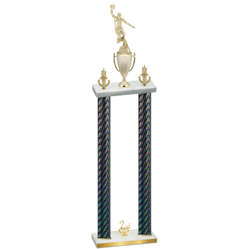 Double Black Carbon Fiber Second Place Basketball Trophy