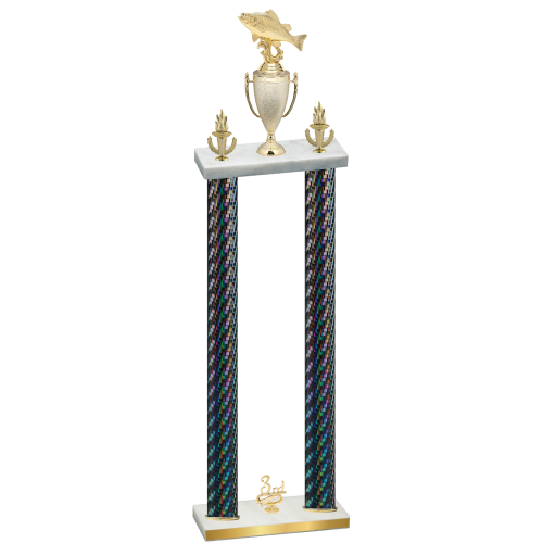 Double Black Carbon Fiber Third Place Fishing Trophy