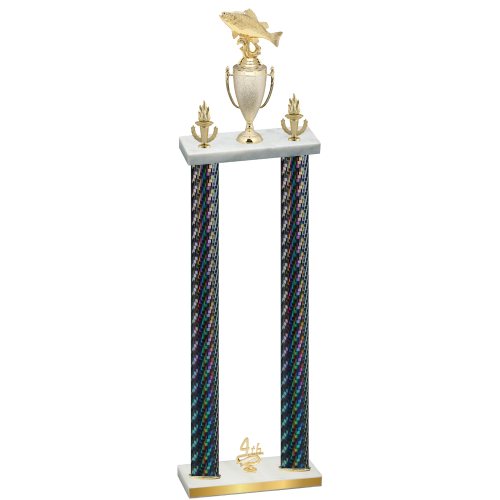 Double Black Carbon Fiber Fourth Place Fishing Trophy