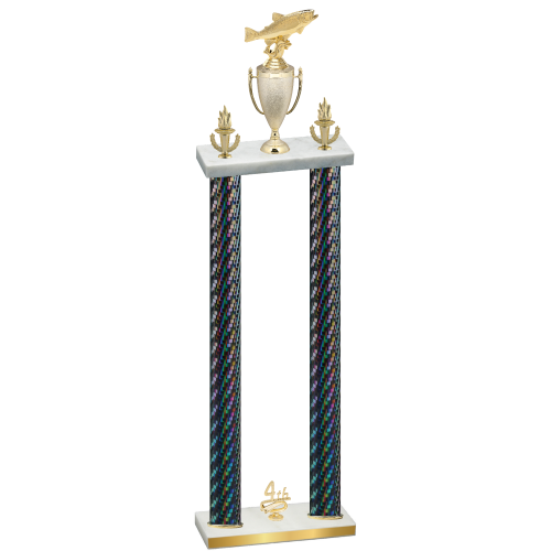 Double Black Carbon Fiber Fourth Place Fishing Trophy