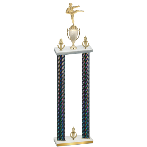Double Black Carbon Fiber Victory Karate Trophy