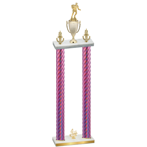 Double Pink Carbon Fiber Fourth Place Rugby Trophy
