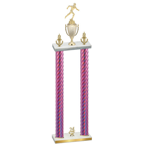 Double Pink Carbon Fiber Year Running Trophy