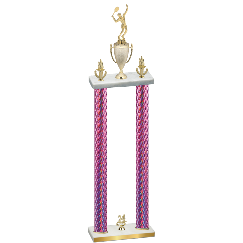 Double Pink Carbon Fiber Year Tennis Trophy