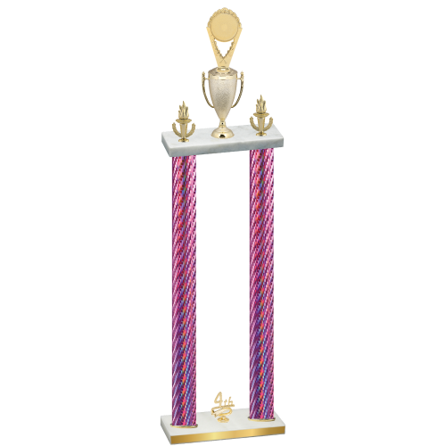 Double Pink Carbon Fiber Fourth Place Insert Trophy