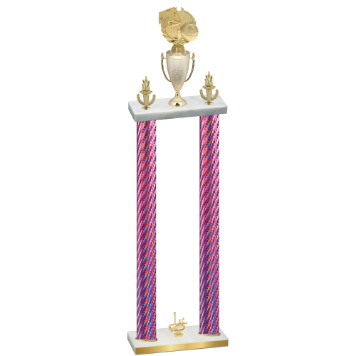 Double Pink Carbon Fiber First Place Basketball Trophy