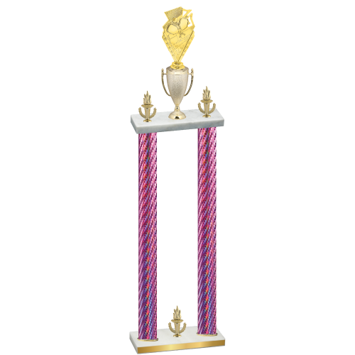 Double Pink Carbon Fiber Victory Pickleball Trophy