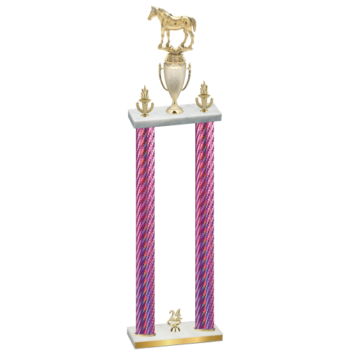 Double Pink Carbon Fiber Year Horses Trophy