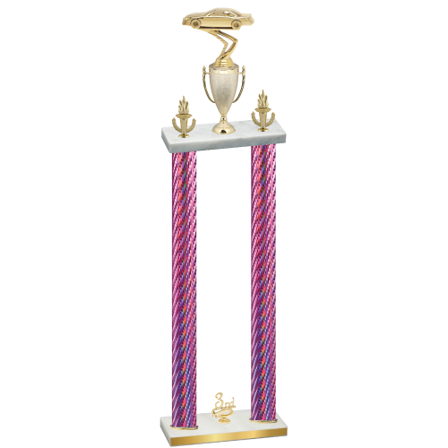 Double Pink Carbon Fiber Third Place Cars Trophy