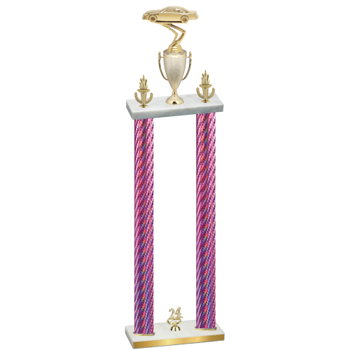 Double Pink Carbon Fiber Year Cars Trophy