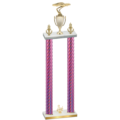 Double Pink Carbon Fiber Third Place Cars Trophy