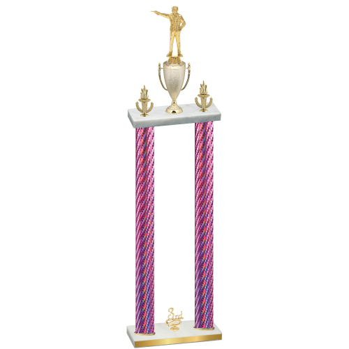 Double Pink Carbon Fiber Third Place Shooter Trophy