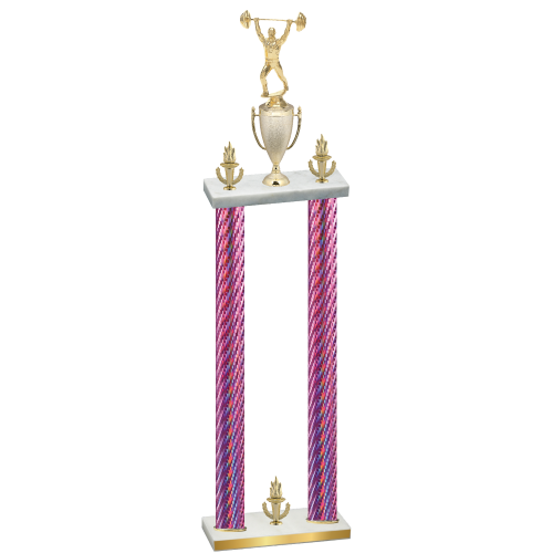Double Pink Carbon Fiber Victory Weights Trophy