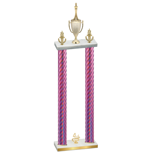 Double Pink Carbon Fiber Fourth Place Chess Trophy