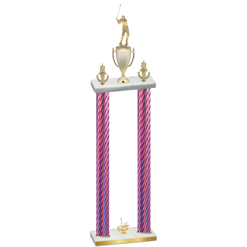 Double Pink Carbon Fiber First Place Golf Trophy