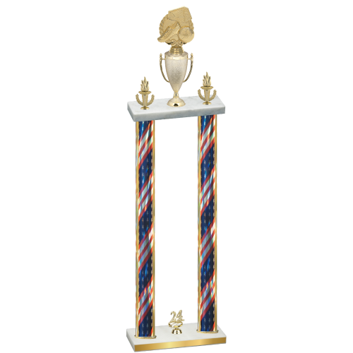 Double Flag USA Year Soccer Trophy
