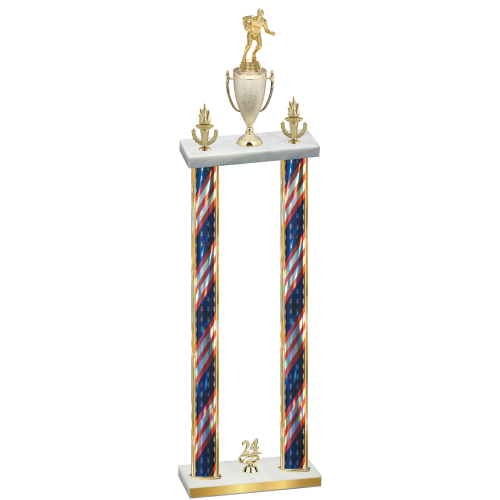 Double Flag USA Year Rugby Trophy