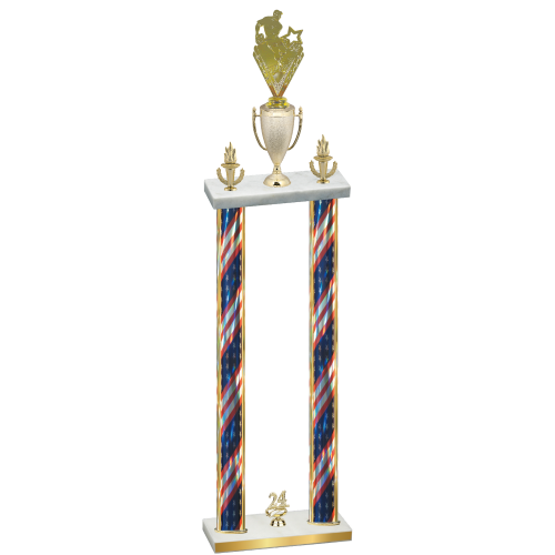 Double Flag USA Year Rugby Trophy