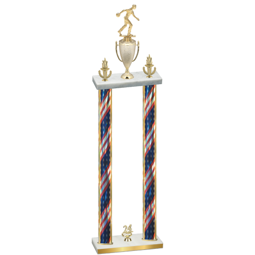 Double Flag USA Year Bowling Trophy