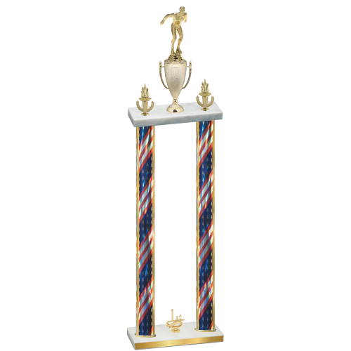 Double Flag USA First Place Swimming Trophy