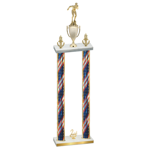 Double Flag USA Second Place Swimming Trophy