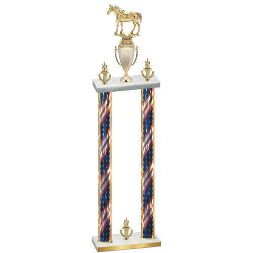 Double Flag USA Victory Horses Trophy