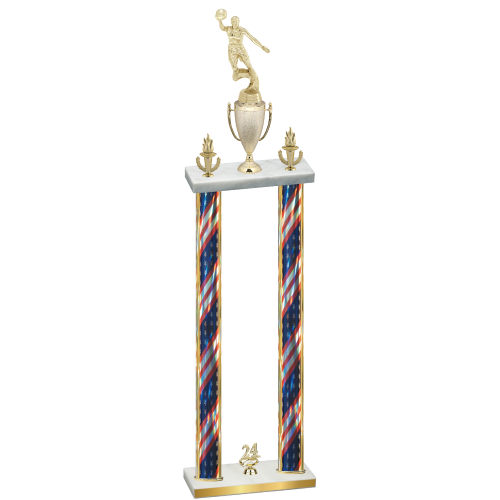 Double Flag USA Year Basketball Trophy