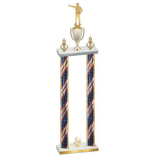 Double Flag USA Fourth Place Shooter Trophy