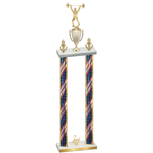 Double Flag USA Second Place Weights Trophy