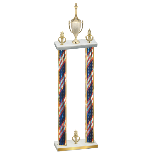 Double Flag USA Victory Chess Trophy