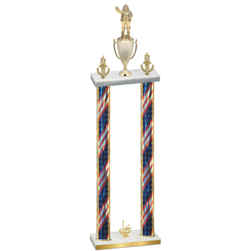 Double Flag USA First Place Holiday Trophy
