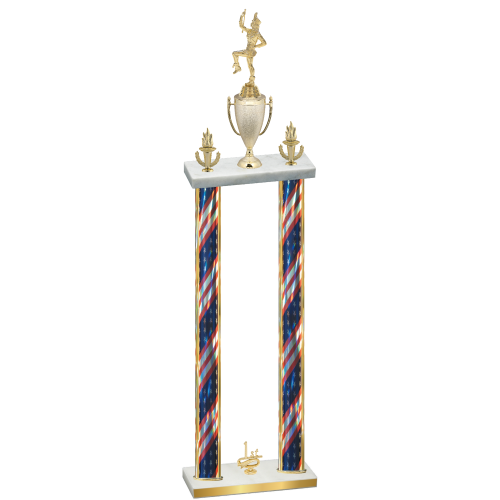 Double Flag USA First Place Majorette Trophy