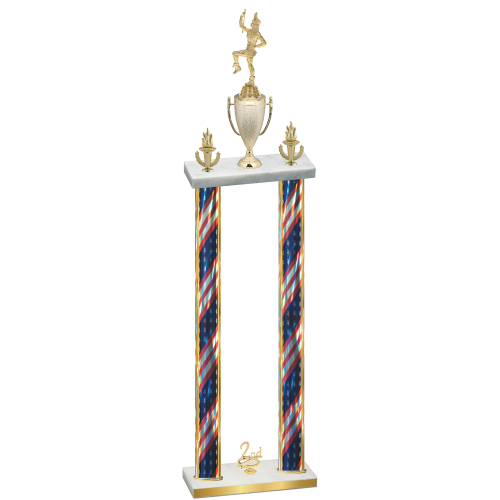 Double Flag USA Second Place Majorette Trophy