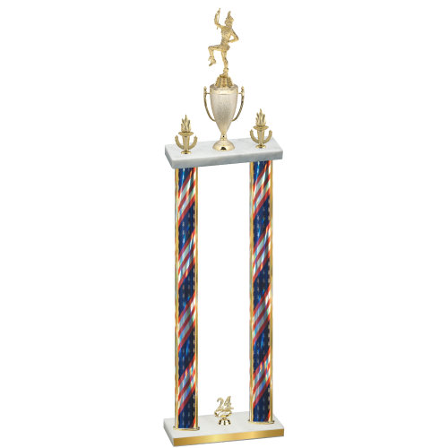 Double Flag USA Year Majorette Trophy