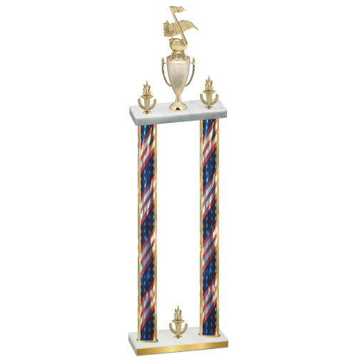 Double Flag USA Victory Music Trophy